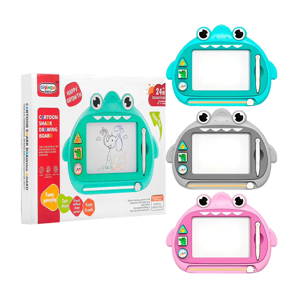 Pizarrón mágico con forma de monstruo kawaii con 3 mini sellos + lápi…