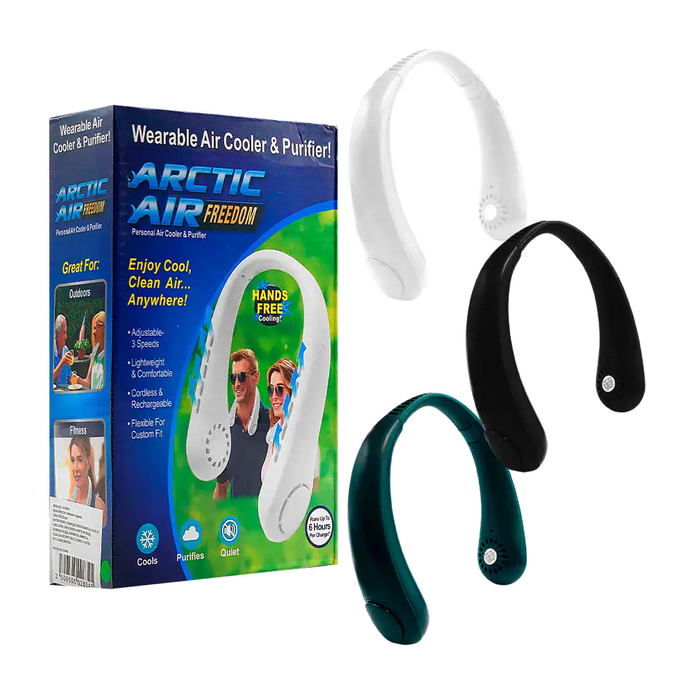 Ventilador portátil recargable para el cuello con doble salida de aire