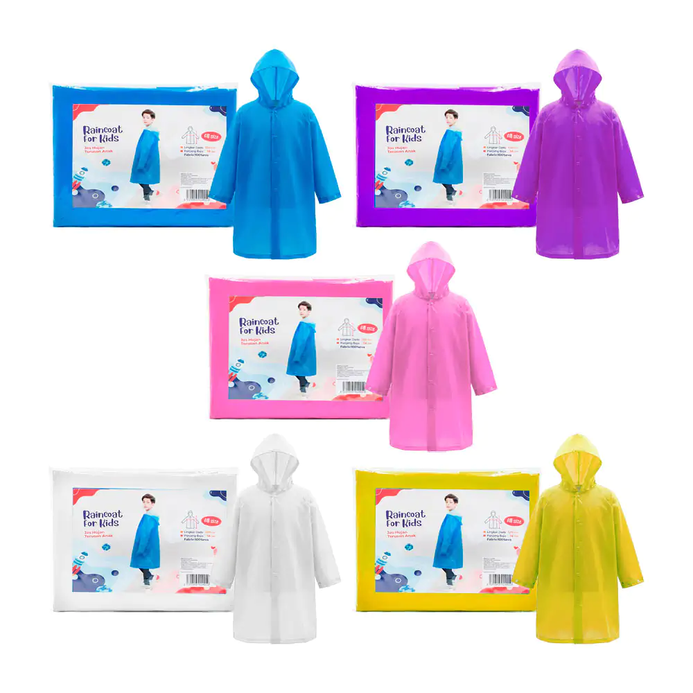 1pz impermeable infantil tipo poncho con gorro y botones, variedad de…