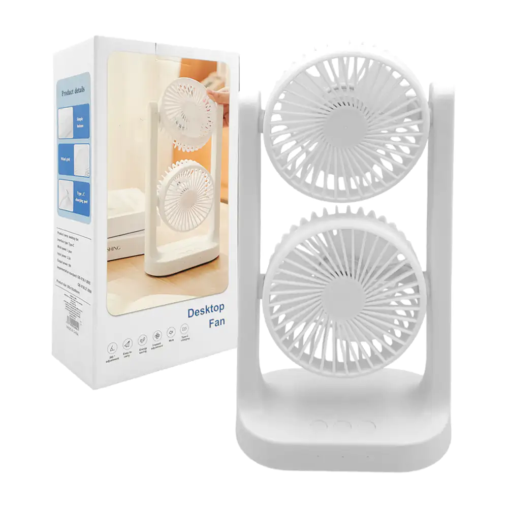 Ventilador doble tipo torre con ángulo ajustable con 3 botones + ilum…