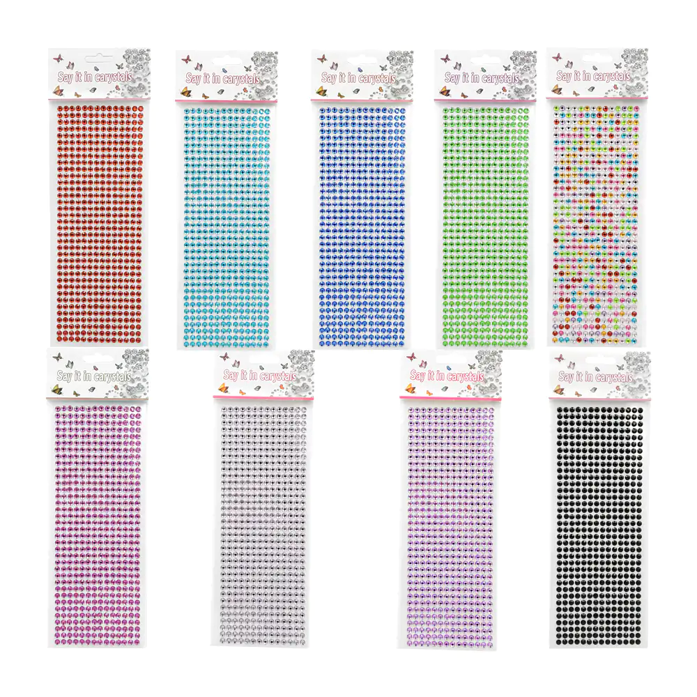 1pza Planilla de stickers de pedrería, variedad de colores / say it i…