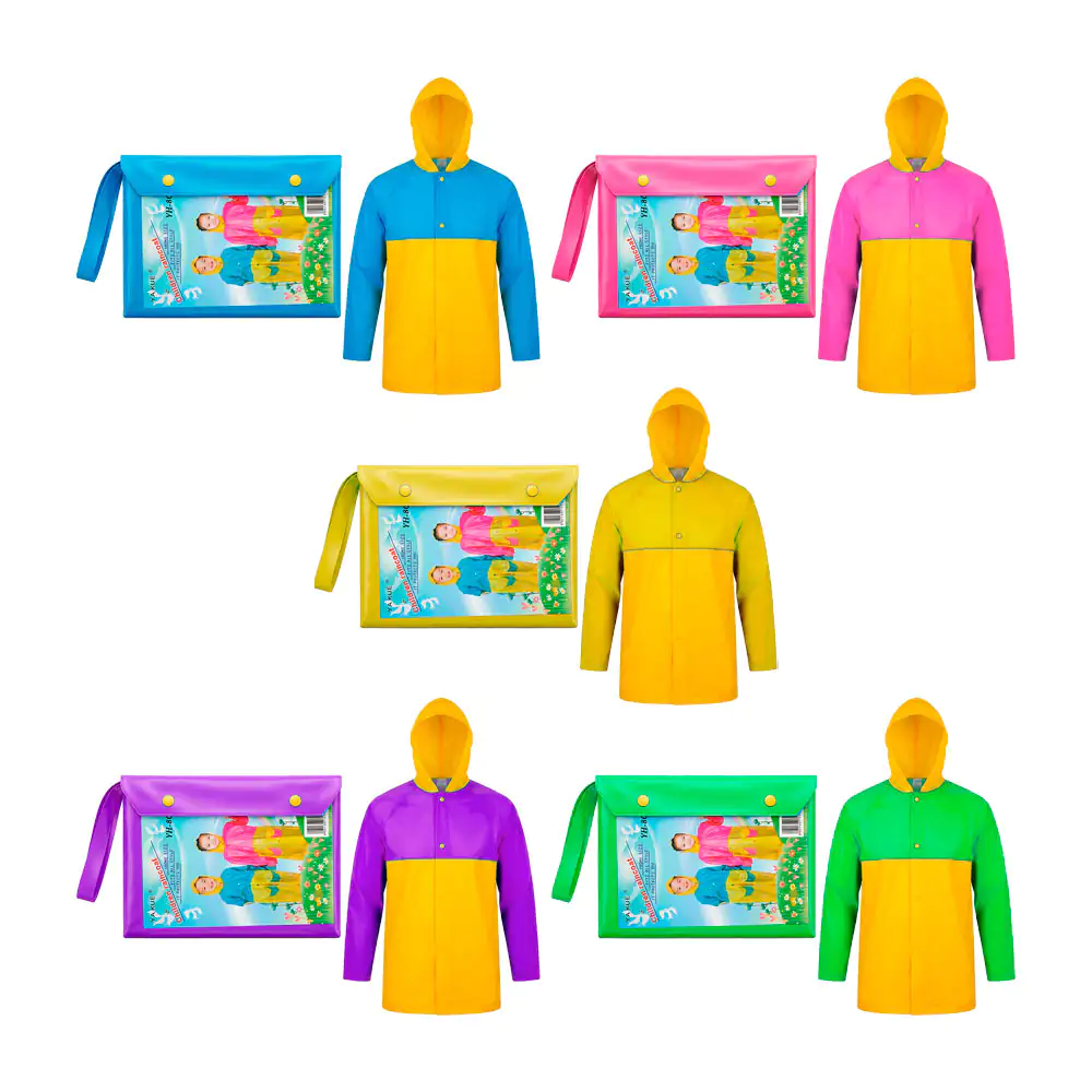 Impermeable infantil resistente con botones y gorro + cubre mochila, …