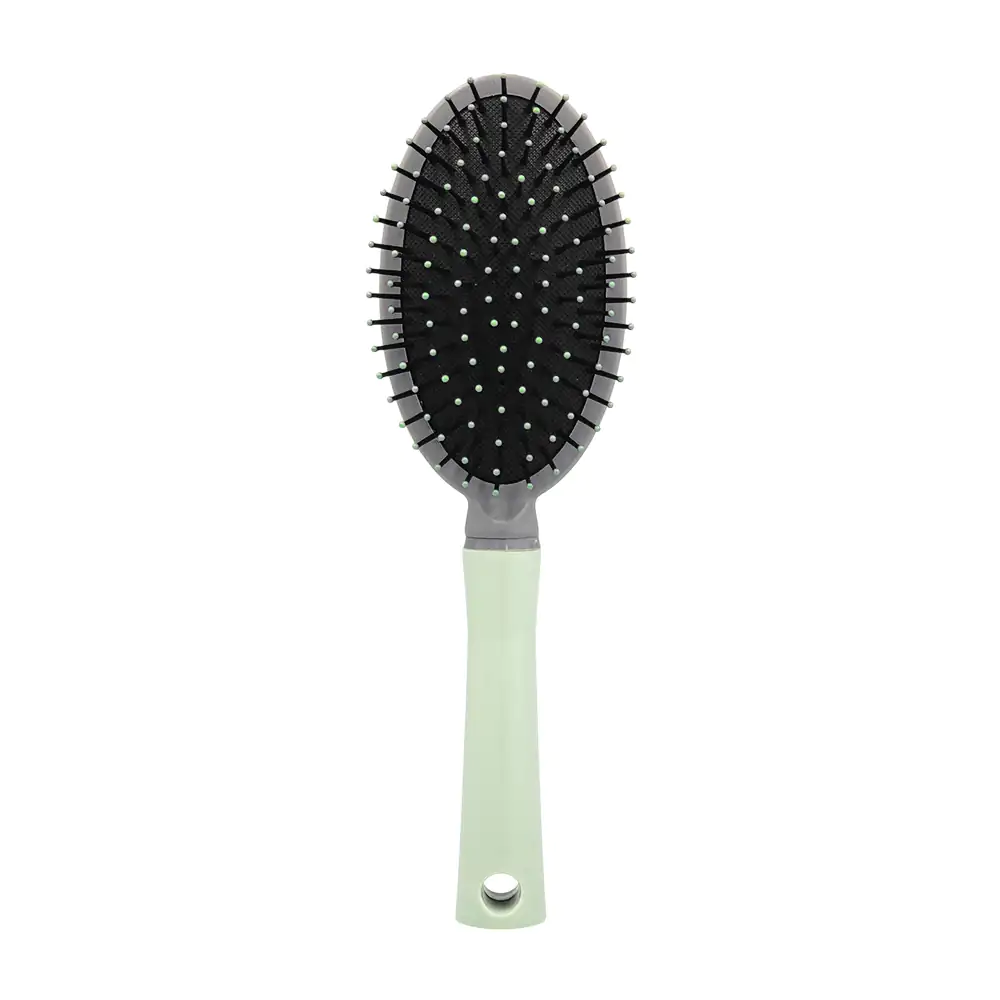 Cepillo ovalado de plástico bicolor con cerdas suaves para cabello / …