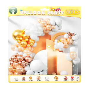 Set decorativo de 60pz en colores blanco, rosa y dorado con pegamento…