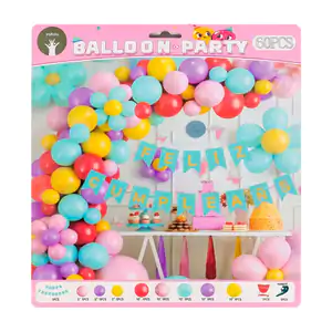 Set decorativo de 60pz para fiesta con banderín feliz cumpleaños / yo…