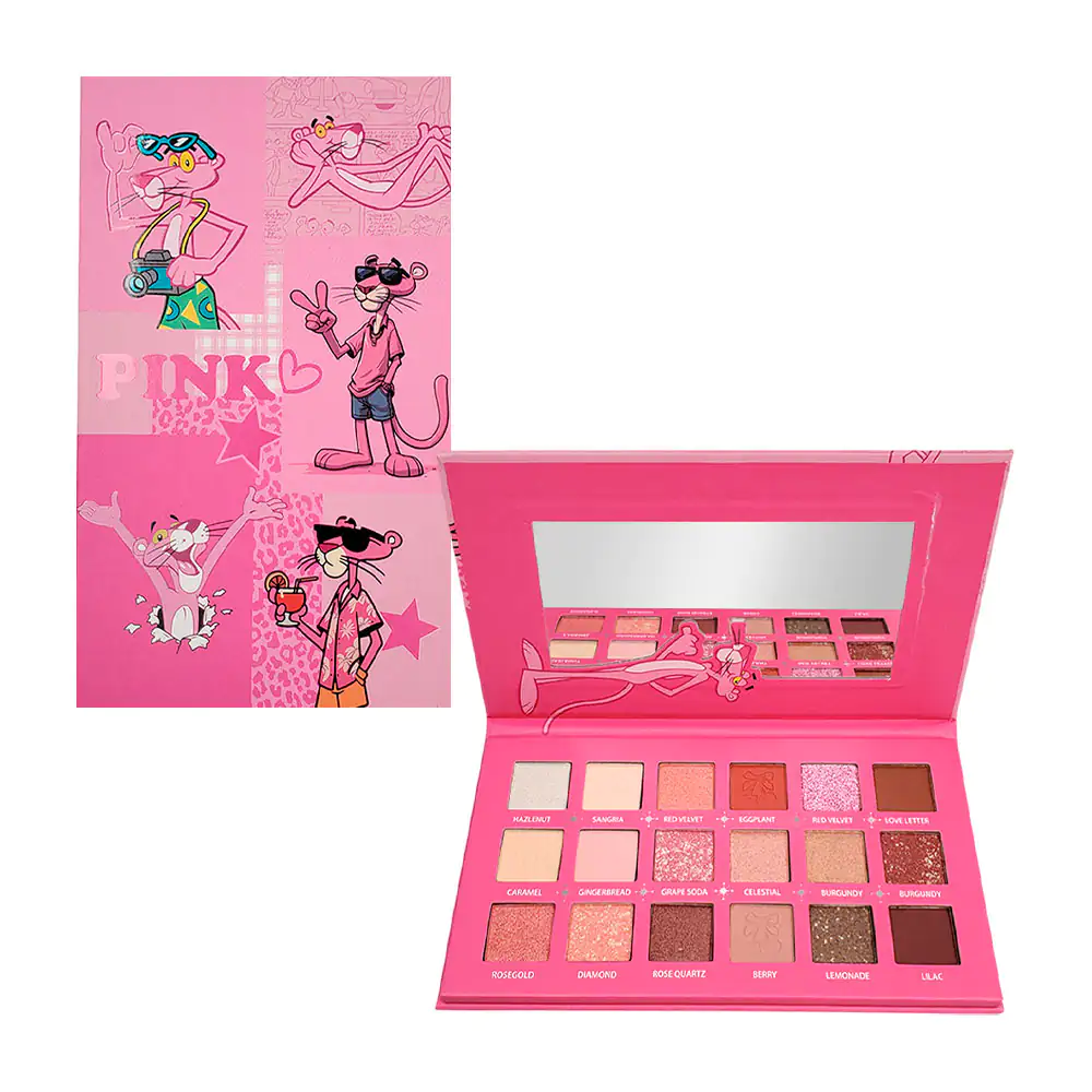 Paleta de maquillaje, estampado pink, 18 tonos de sombras con diferen…