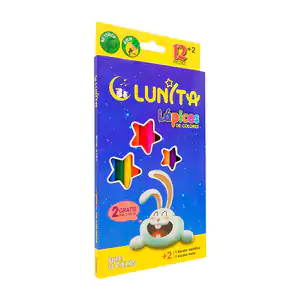 Caja con 12 lápices redondos de colores + 2 lápices bicolor metálico …