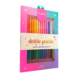 Caja con 13 lápices dobles que dan a 26 colores, redondos con doble p…