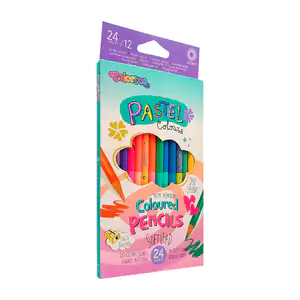 Paquete con 13 lápices redondos dobles que dan a 24 colores pastel, p…
