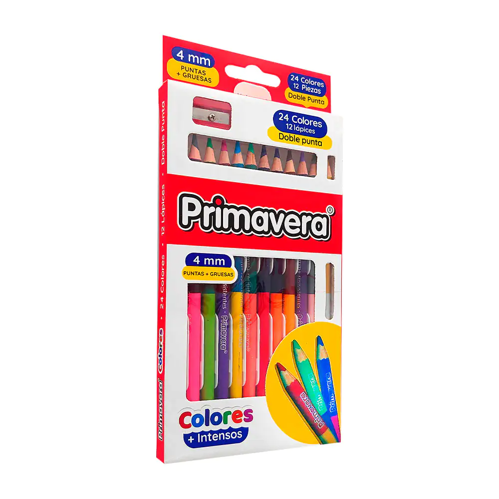 Caja con 12 lápices redondos dobles primavera que dan 24 colores + sa…
