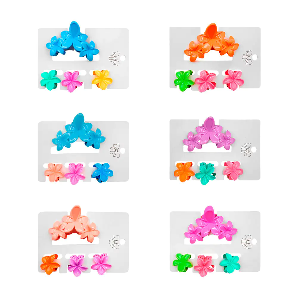 Blíster con 1 pinza + 3 mini pinzas para el cabello en forma de flor,…
