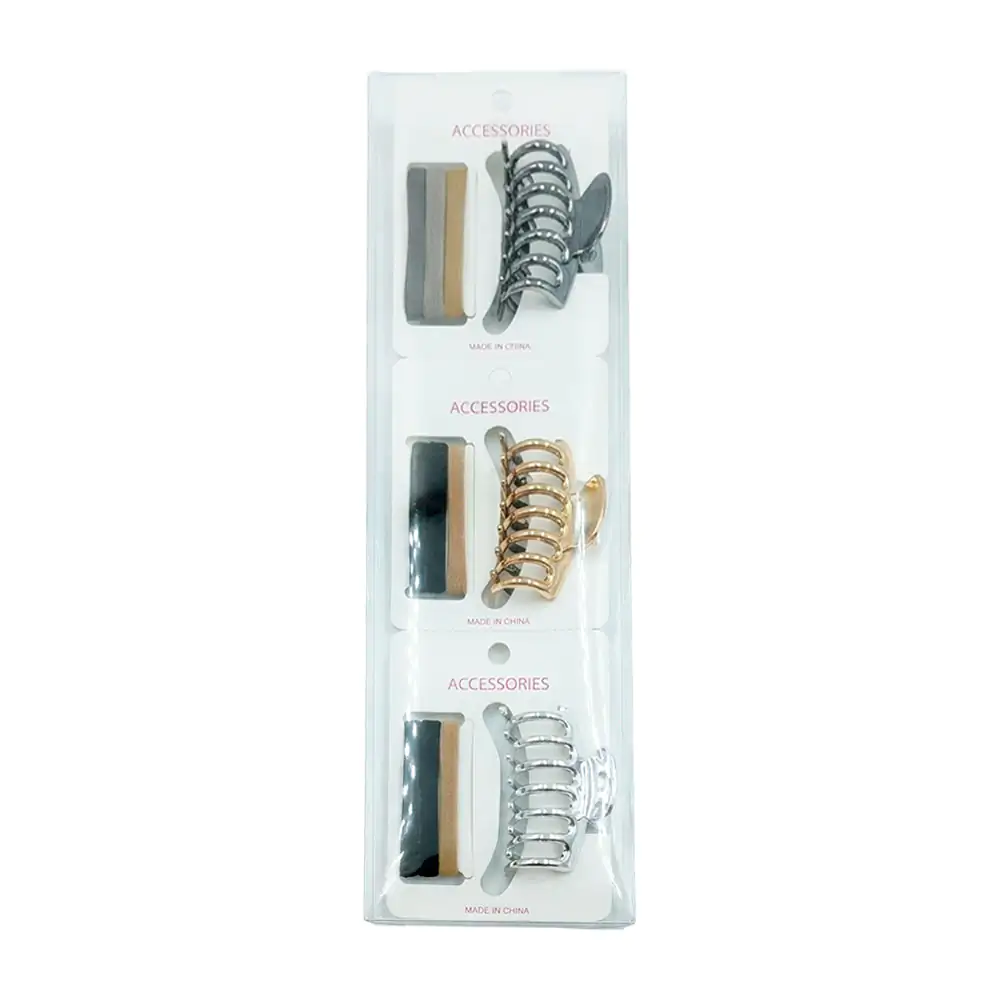 Blister con 1 pinza con efecto metálico + 3 ligas para el cabello, va…