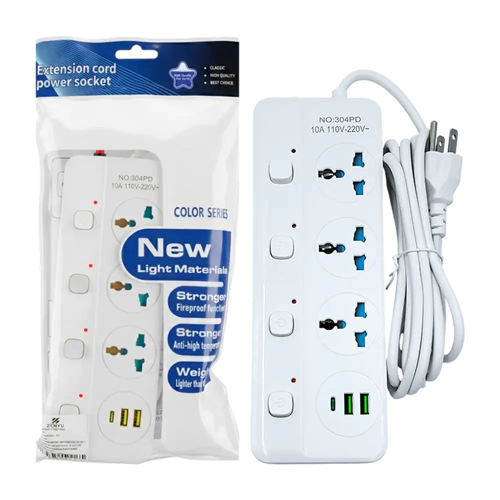 Barra multicontacto con 3 tomacorrientes, 2 puertos usb y 1 tipo-c + …