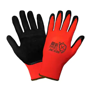 Par de guantes para trabajo de tela con goma texturizada antiderrapan…