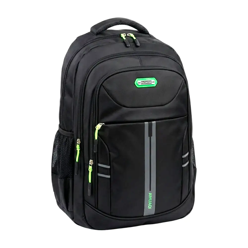 Mochila grande con 4 compartimentos, malla al lateral y lineas antire…