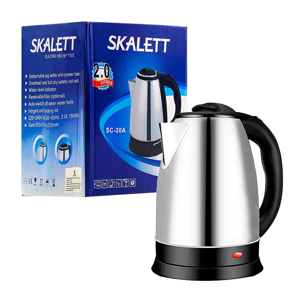 Hervidor - cafetera eléctrica de acero inoxidable, capacidad 2 litros…