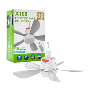 Lámpara ventilador recargable con gancho para colgar + control remoto…