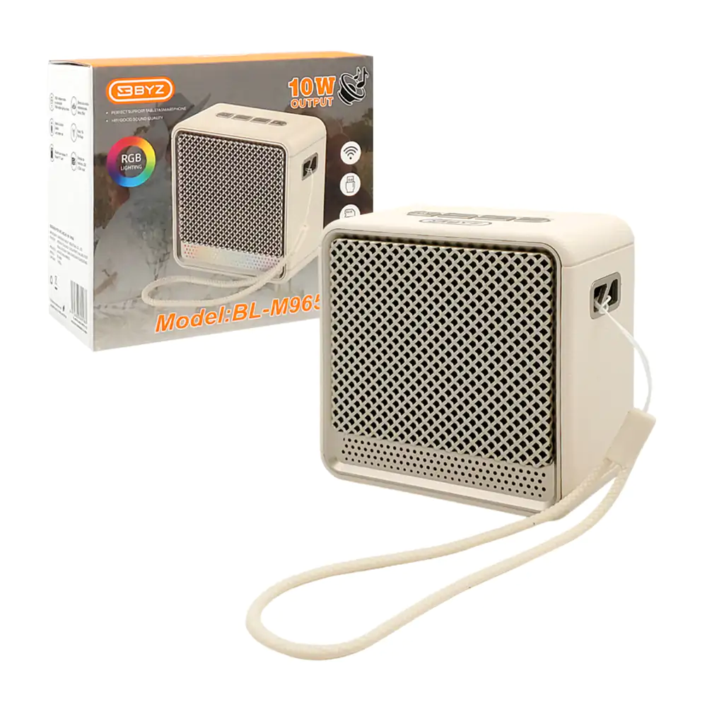 Bocina inalámbrica byz cuadrada con sonido estéreo, puerto usb, tf y …