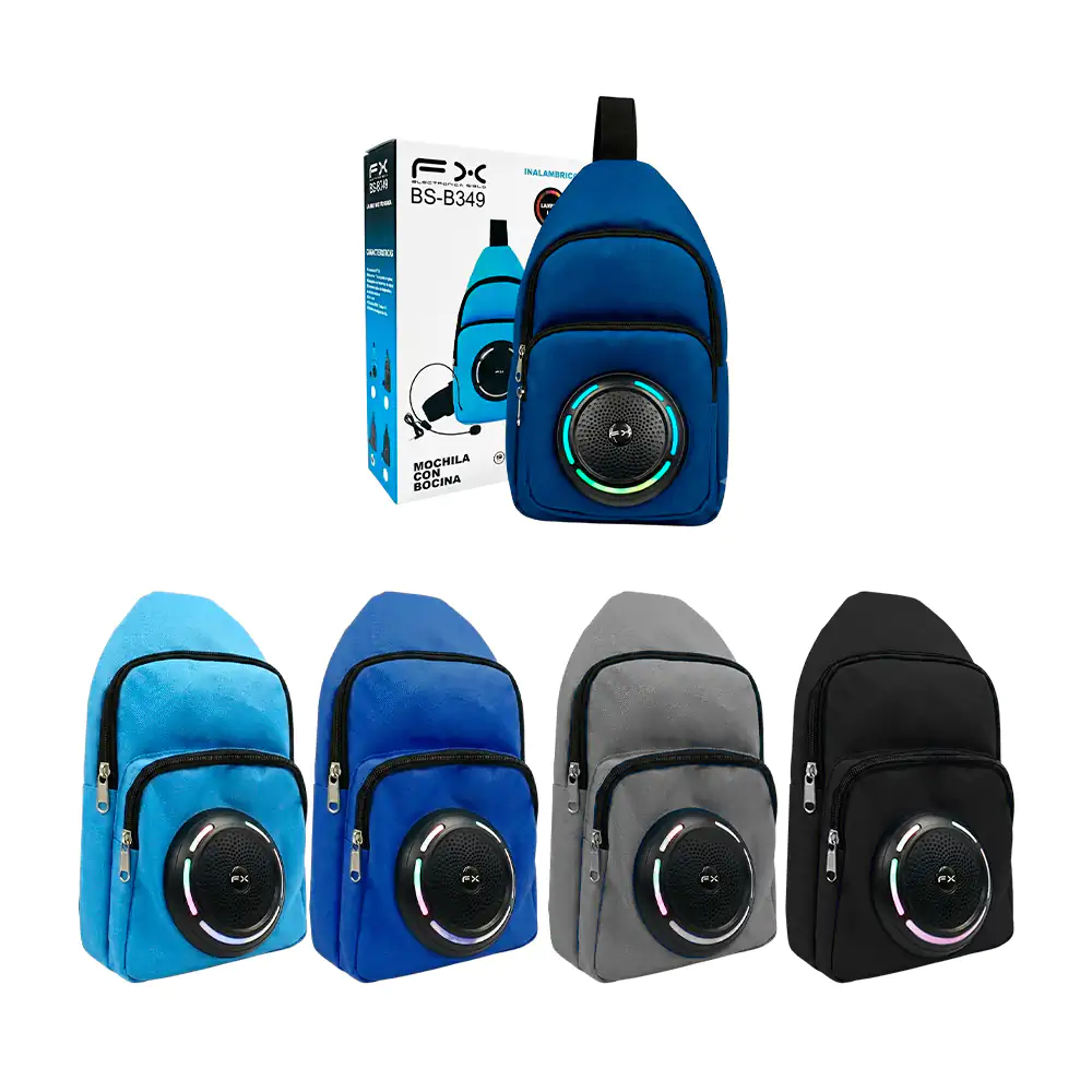 Mochila tipo pechera con bocina rgb integrada + micrófono manos libre…