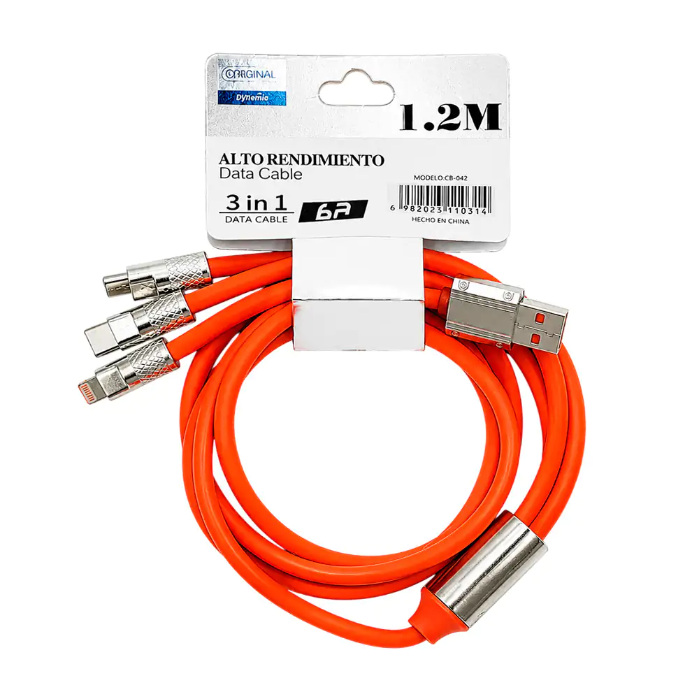 Cable reforzado de alto rendimiento de usb a v8, usb-c y lightning, 1…