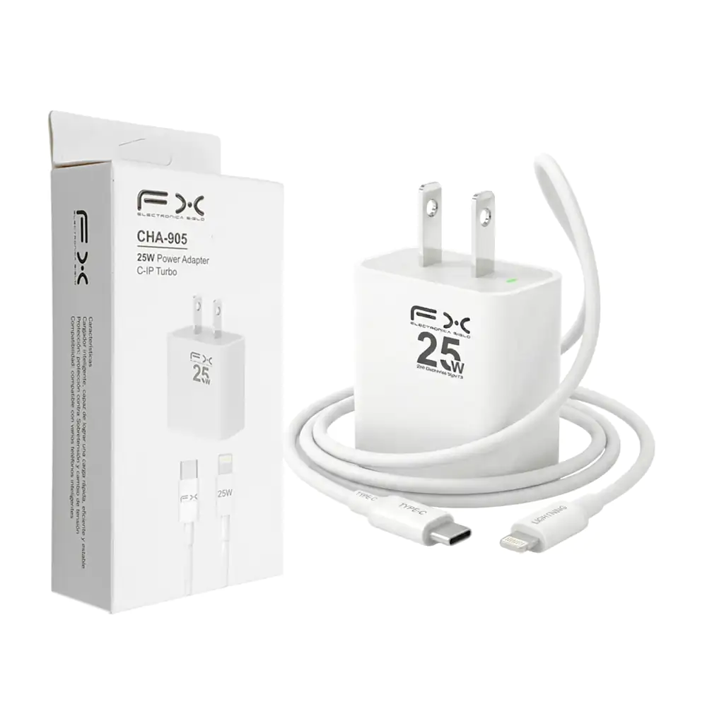Combo cargador de carga rápida con entrada usb - c a lightning, 25w /…