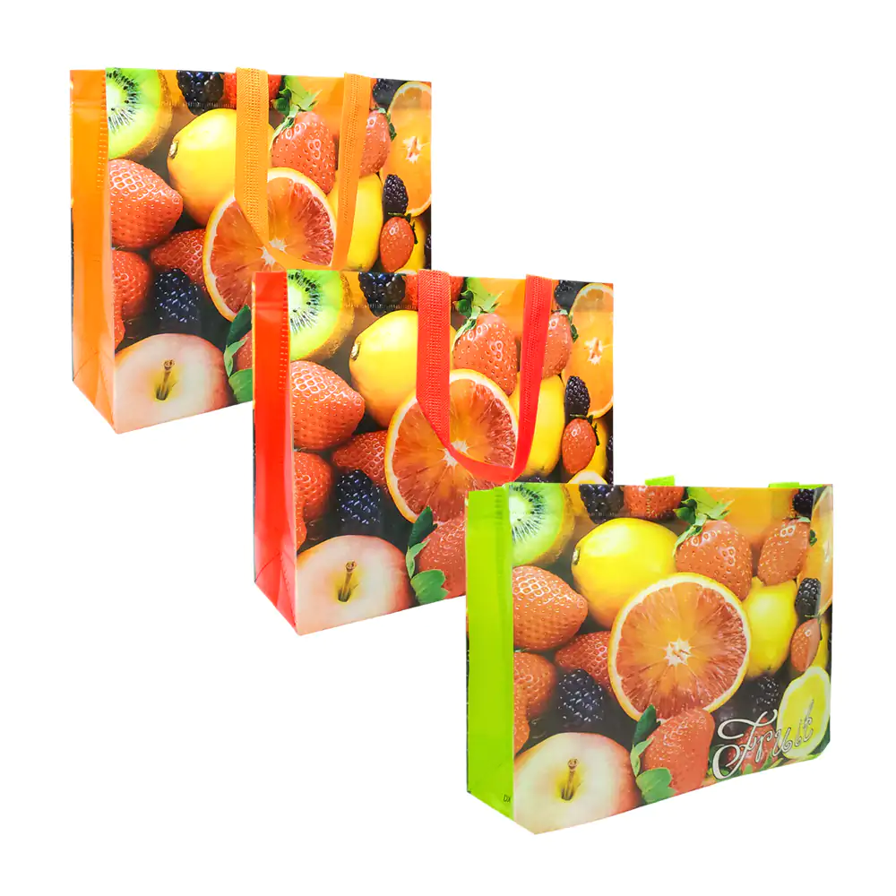 1pz bolsa ecológica reutilizable, 33x27x10cm con estampado de frutas,…