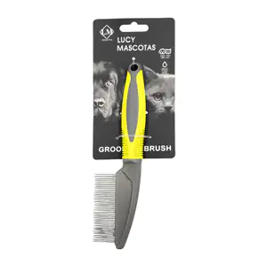 Cepillo tipo peine, cerdas metálicas con mango de plástico, 21cm / jr…