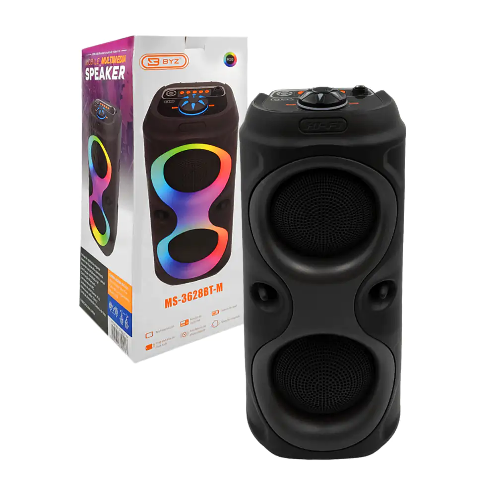 Bocina byz 4inx2 con doble altavoz sonido estéreo, multifuncional + l…