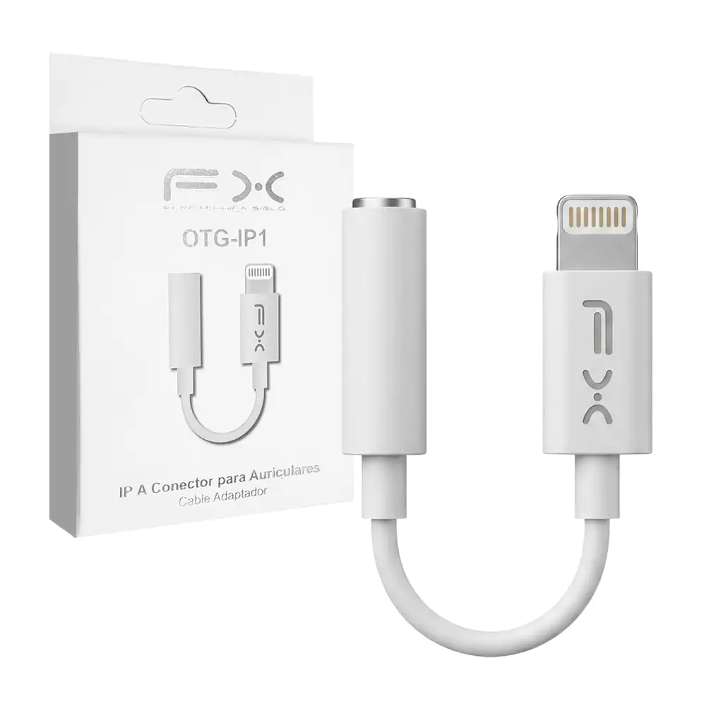 Cable adaptador con entrada lightning a auxiliar 3.5mm / otg-ip1