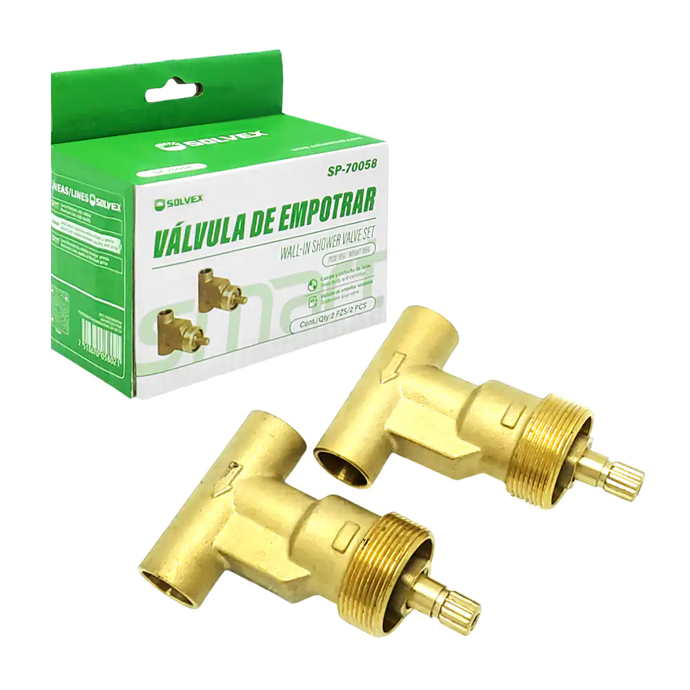 Caja con 2 pz, válvula de empotrar, aleación de latón resistente a so…