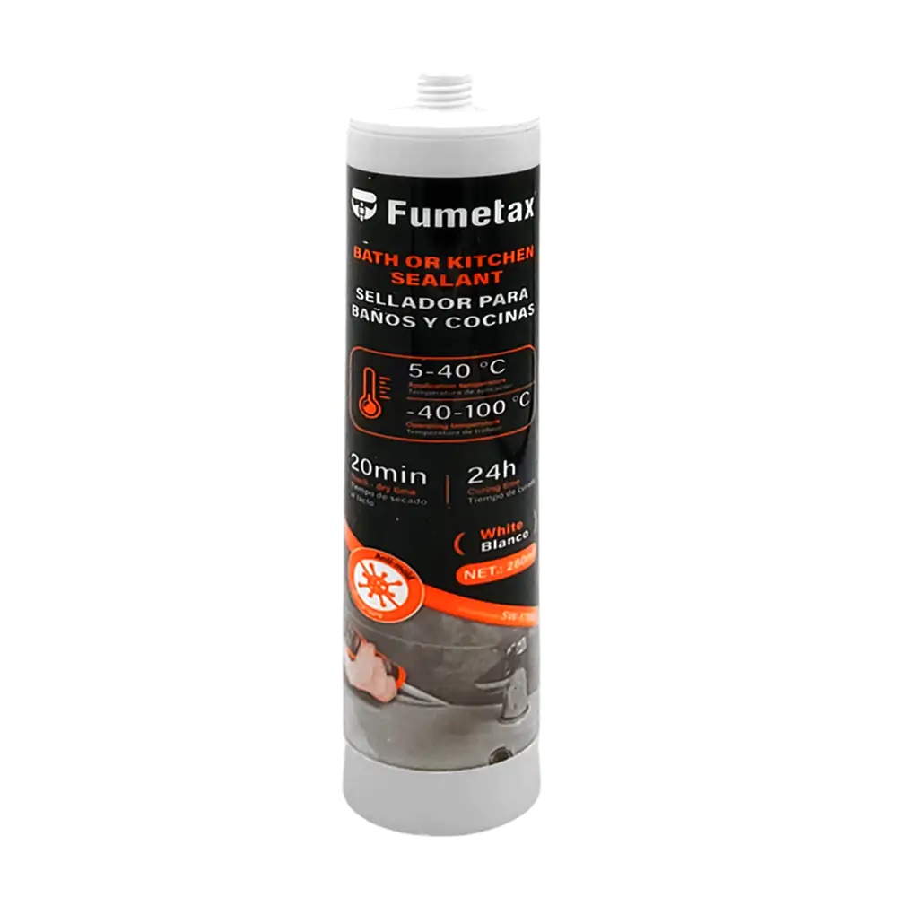Sellador de silicón blanco fumetax para uso general, 280ml / sw-17565