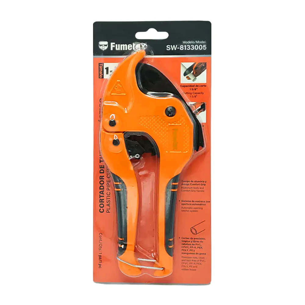 Blíster con cortador de 1-5/8 para tubo de plástico, diseño ergonómico