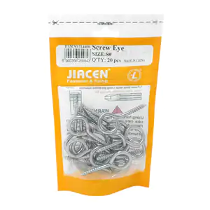 Bolsa con 20 armellas cerradas - tornillos de ojo del número 8 / scre…