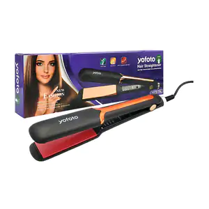 Plancha de cerámica para cabello con control de temperatura y luz ind…