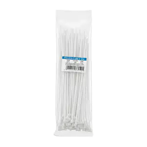 Paquete con 100 cinchos blancos delgados de plástico de nylon, 3.6x25…