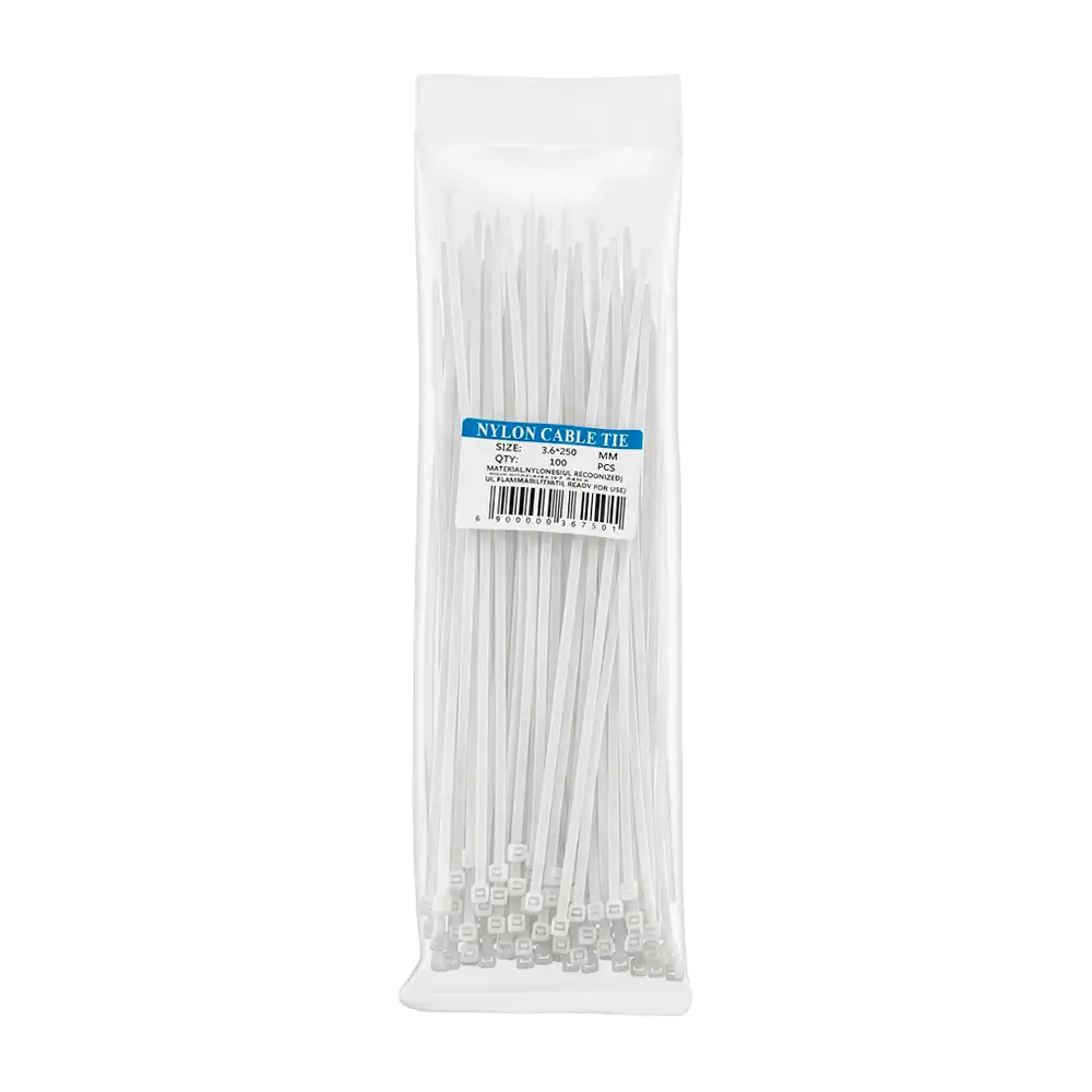 Paquete con 100 cinchos blancos delgados de plástico de nylon, 3.6x25…
