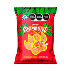Paquete maribel galletas de animalitos sabor vainilla, 150g / 000495