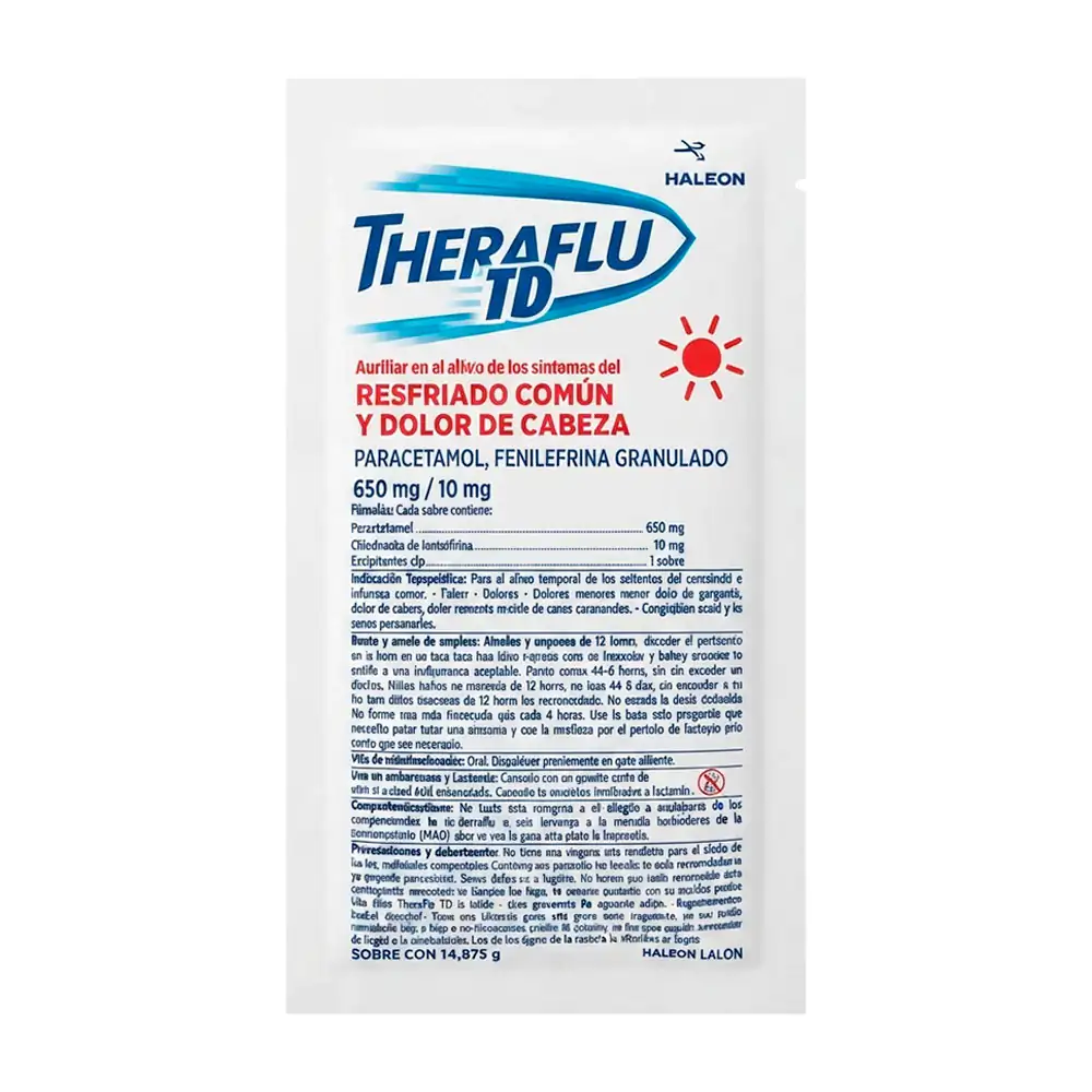 1pz sobre de té theraflu de día, sabor limón, 14.87g / 000842