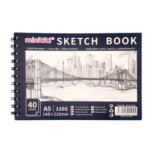 Cuaderno - libreta de dibujo minitiki con doble espiral en forma ital…