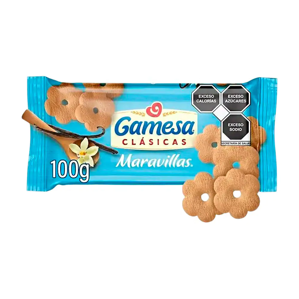 1pza paquete de galletas maravillas gamesa sabor vainilla, 100g / 003679
