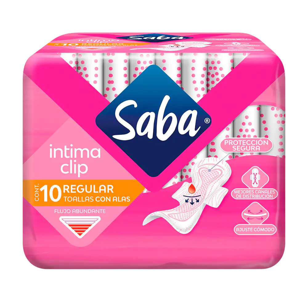 Paquete con 10 toallas femeninas intima clip saba flujo abundante con…
