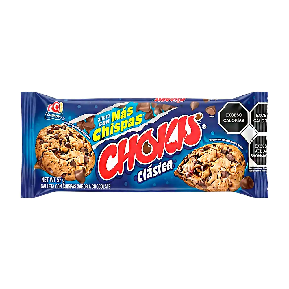 Paquete de galletas chokis clásica, 6 galletas con chispas de chocola…