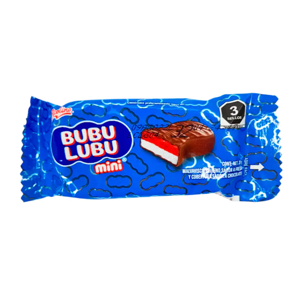 1pz mini bubulubu relleno de fresa y cubierta de chocolate, 20g / 011616