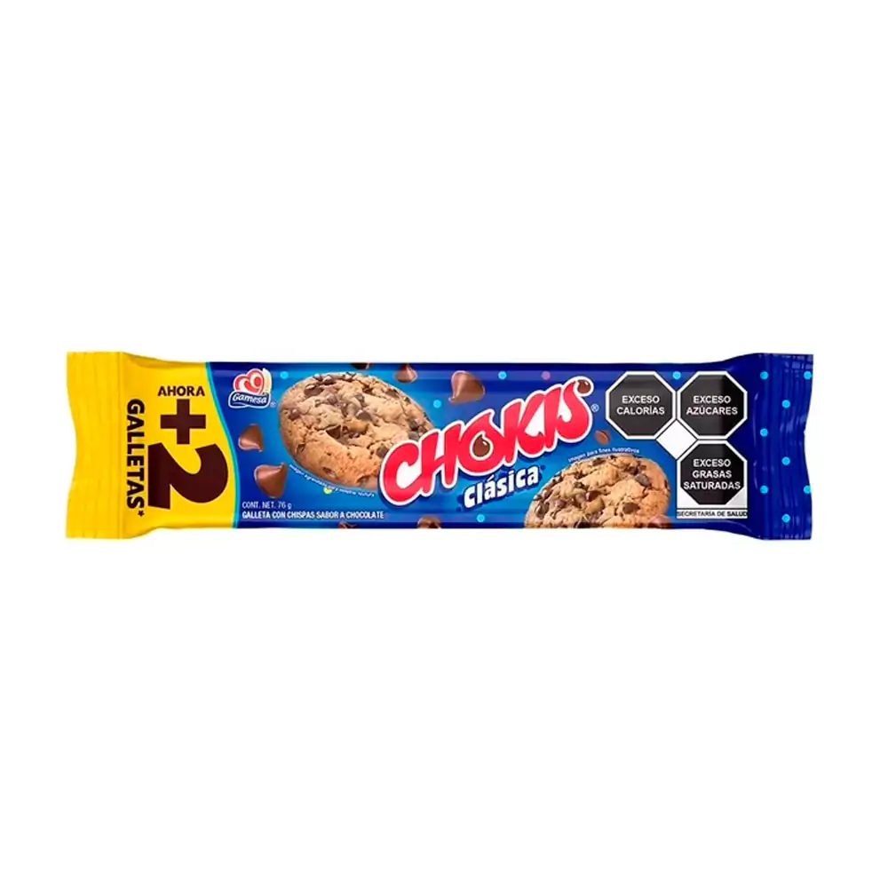 Paquete de galletas chokis clásicas, galleta con chispas de chocolate…