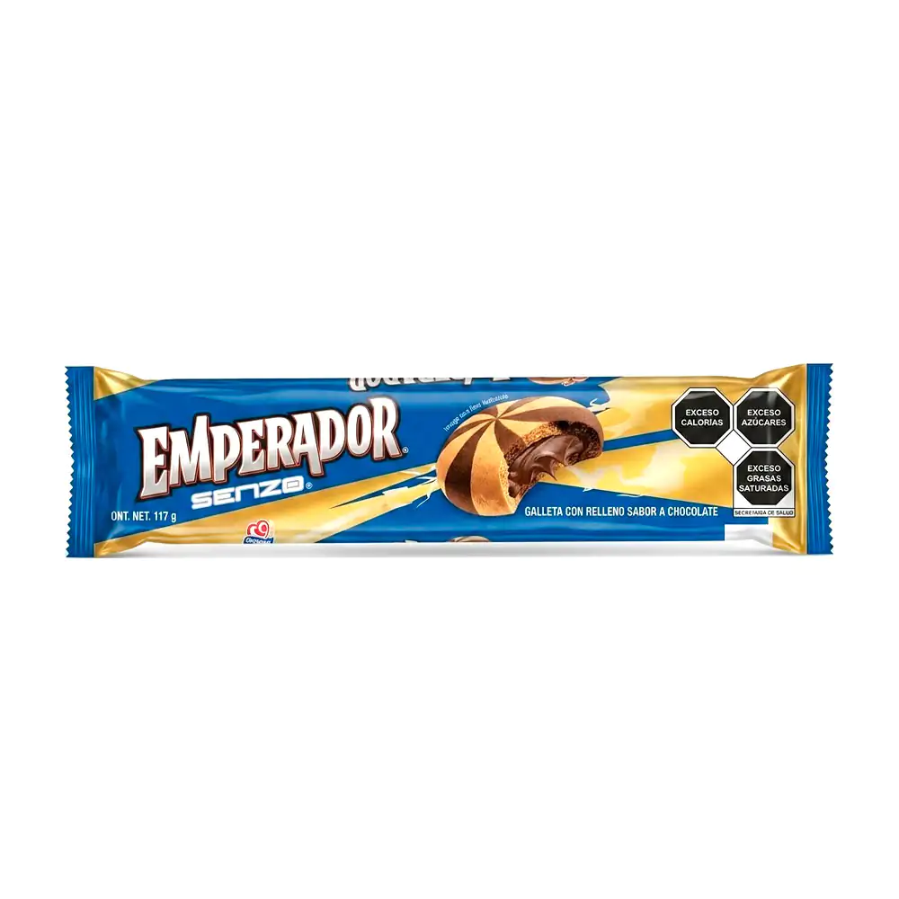 Paquete de galletas emperador senzo combinada y rellena de chocolate,…
