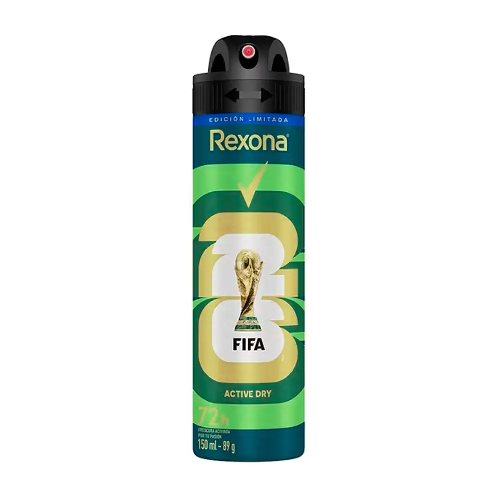 1pza Desodorante antitranspirante rexona en aerosol, aroma active dry, 150ml
