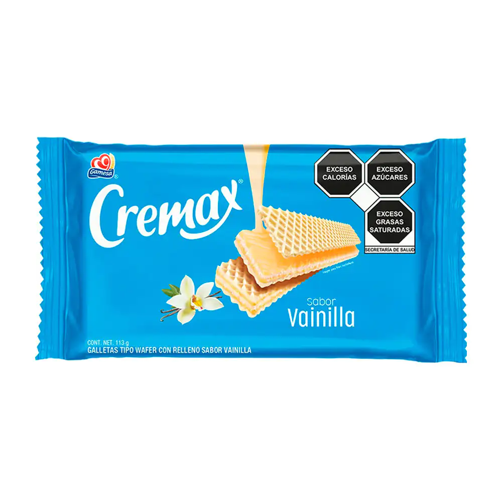 Paquete de galletas cremax rellenas de crema sabor vainilla, 113g / 0…
