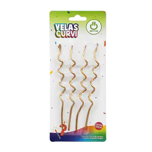Blíster con 4 velas para pastel extra largas en forma de espiral en t…