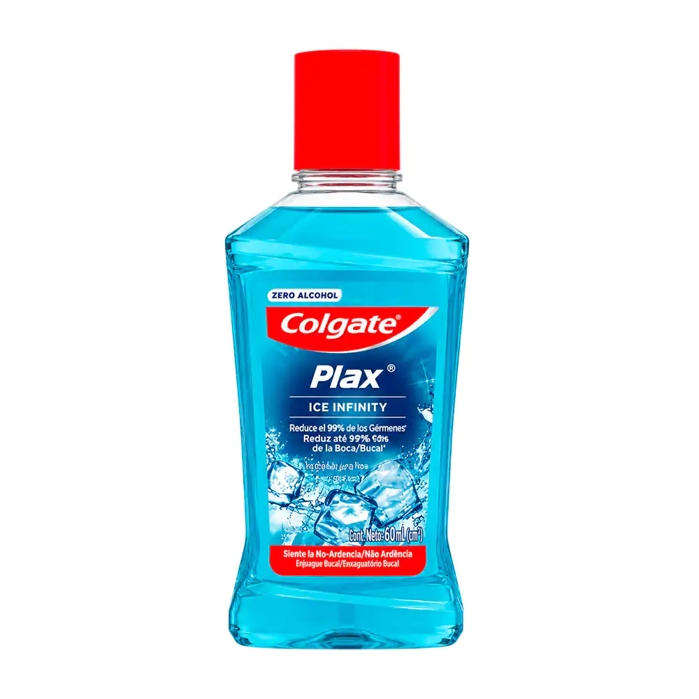 1pz botella de enjuague bucal colgate plax ice infinity, 60ml / 027363