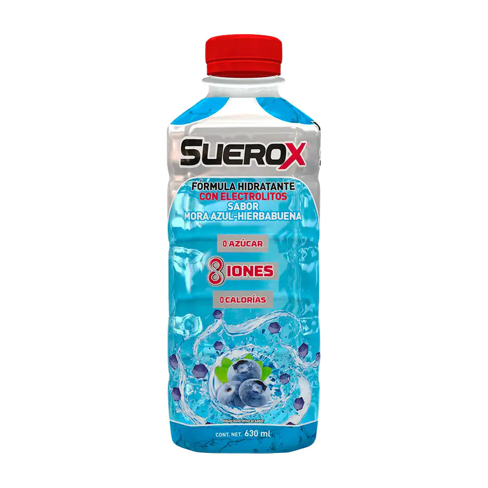 Bebida hidratante suerox sabor mora azul hierba buena 630ml / 032295